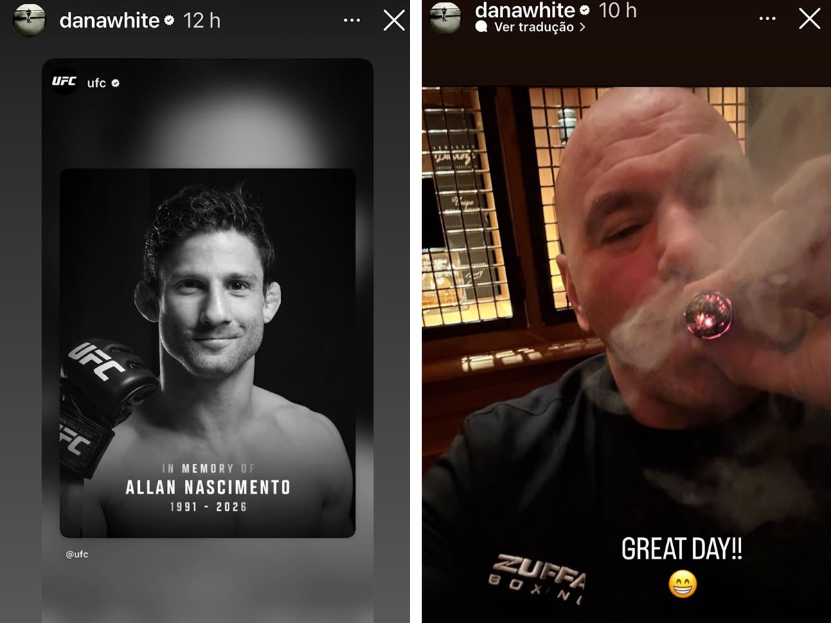 Sequência de stories publicados por Dana White no Instagram