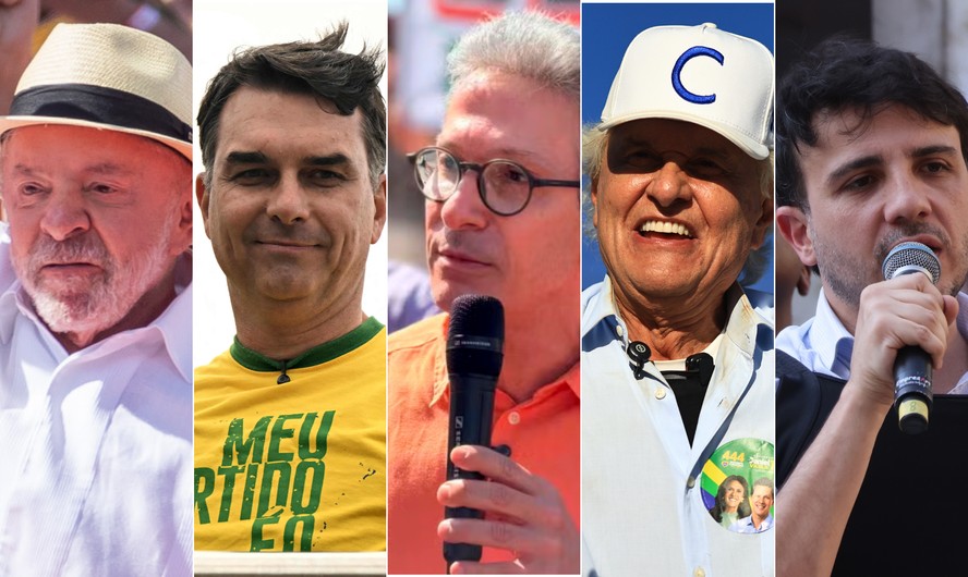 Lula, Flávio Bolsonaro, Romeu Zema, Ronaldo Caiado e Renan Santos