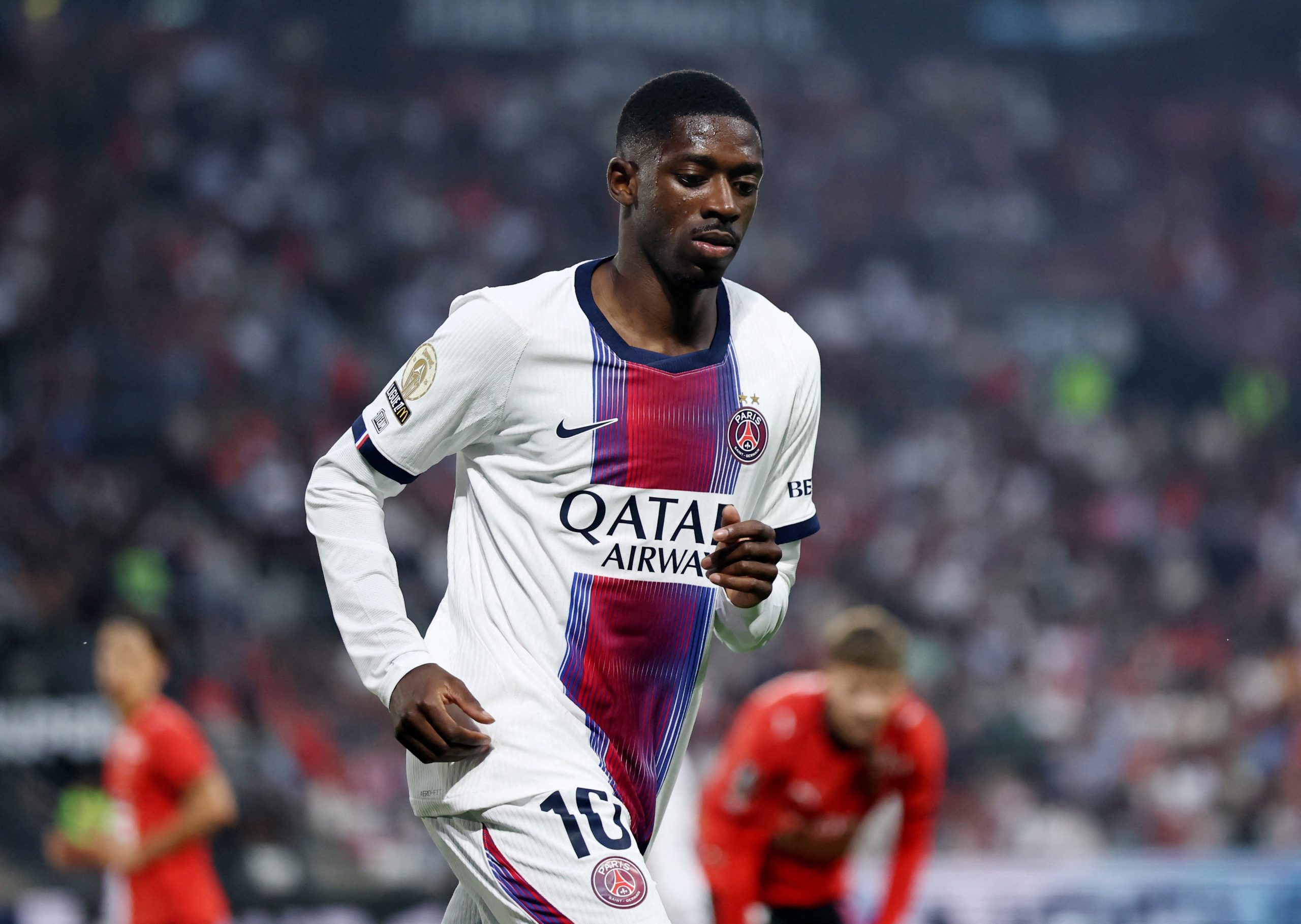 Ousmane Dembélé com uniforme do Paris Saint-Germain