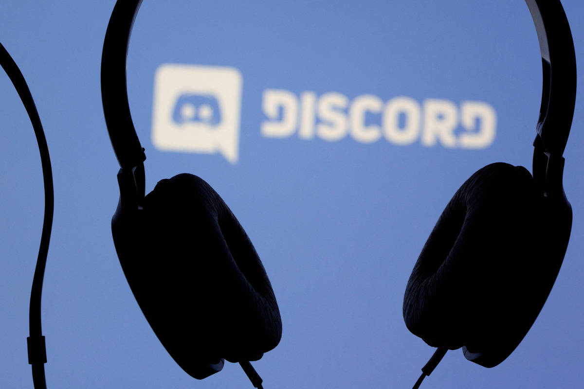 Logo do Discord em fundo azul