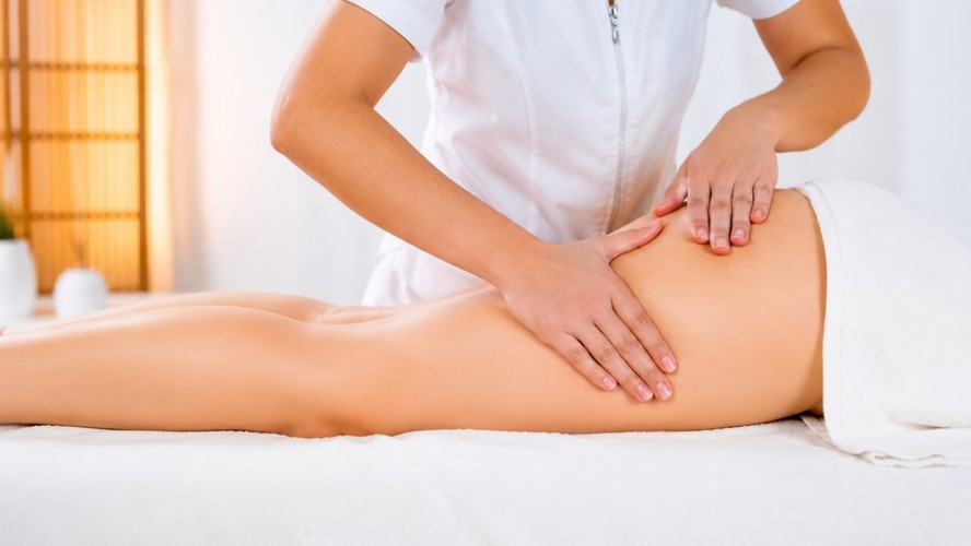 Drenagem linfática realizada em região do corpo