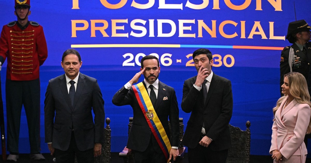 Abelardo de la Espriella durante cerimônia de posse como presidente da Colômbia