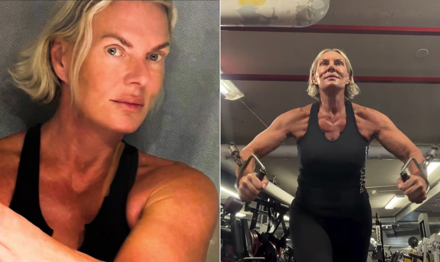 Eva Birath em treino de musculação