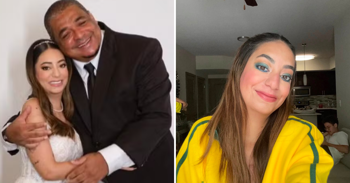 Vampeta ao lado da filha Giovanna Batista Santos