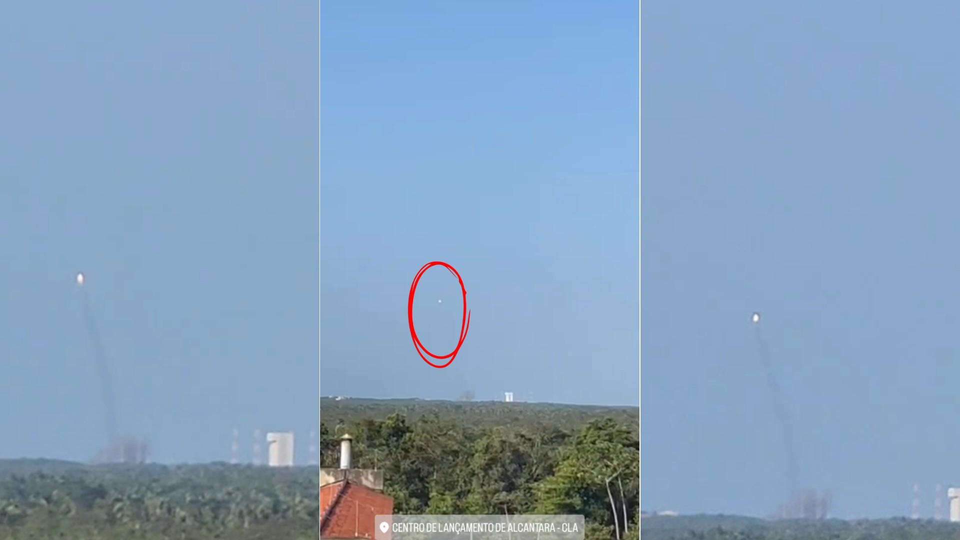 Foguete SEBIT durante lançamento em Alcântara