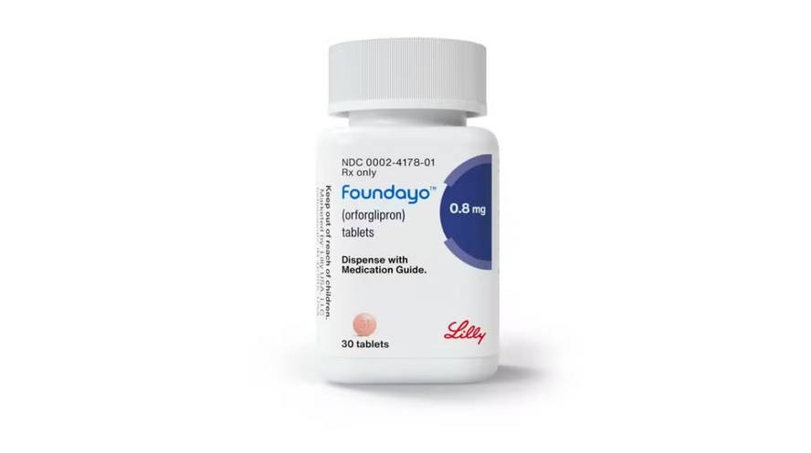 Embalagem do medicamento Foundayo, da Eli Lilly