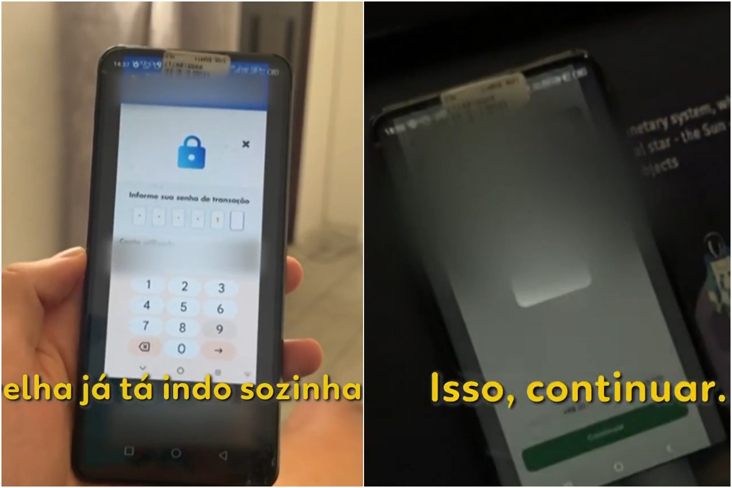 Vídeo mostra uma vítima durante golpe da falsa central bancária
