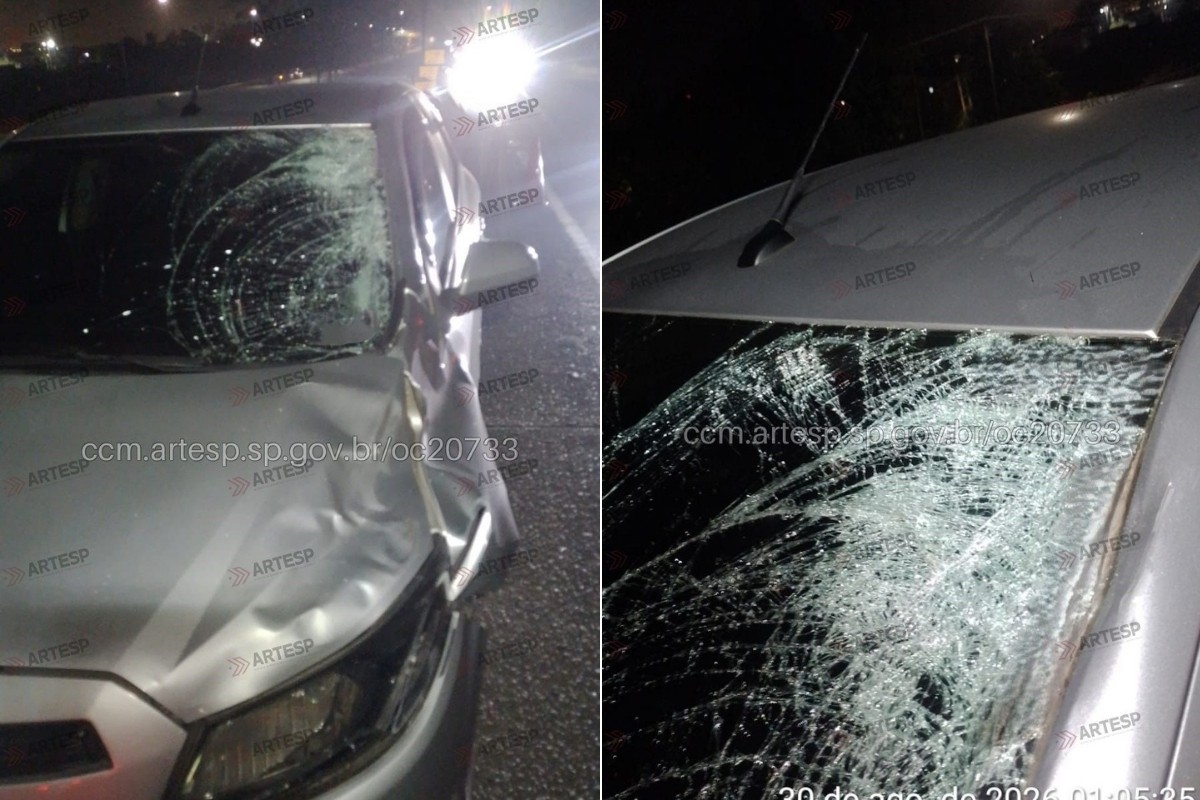 Trecho da Via Anchieta em Cubatão após atropelamento