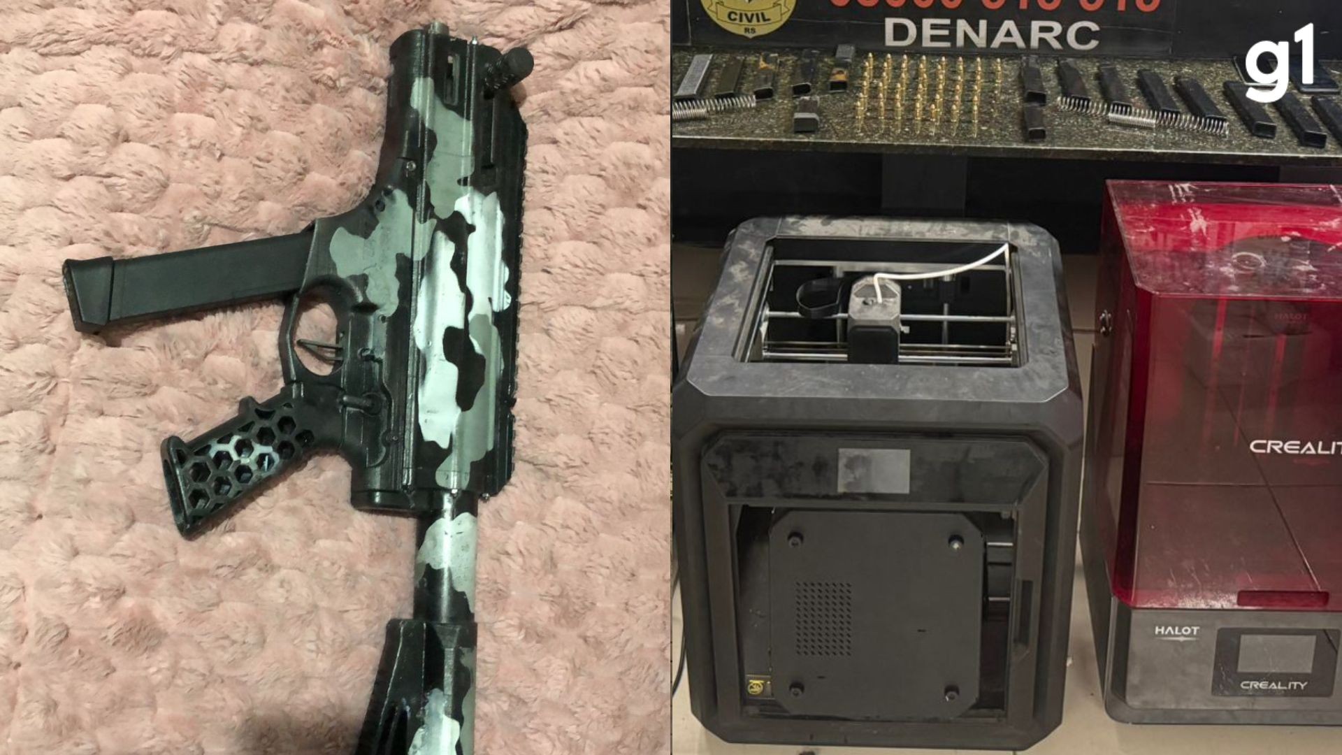 Armas e componentes apreendidos pela Polícia Civil no Rio Grande do Sul