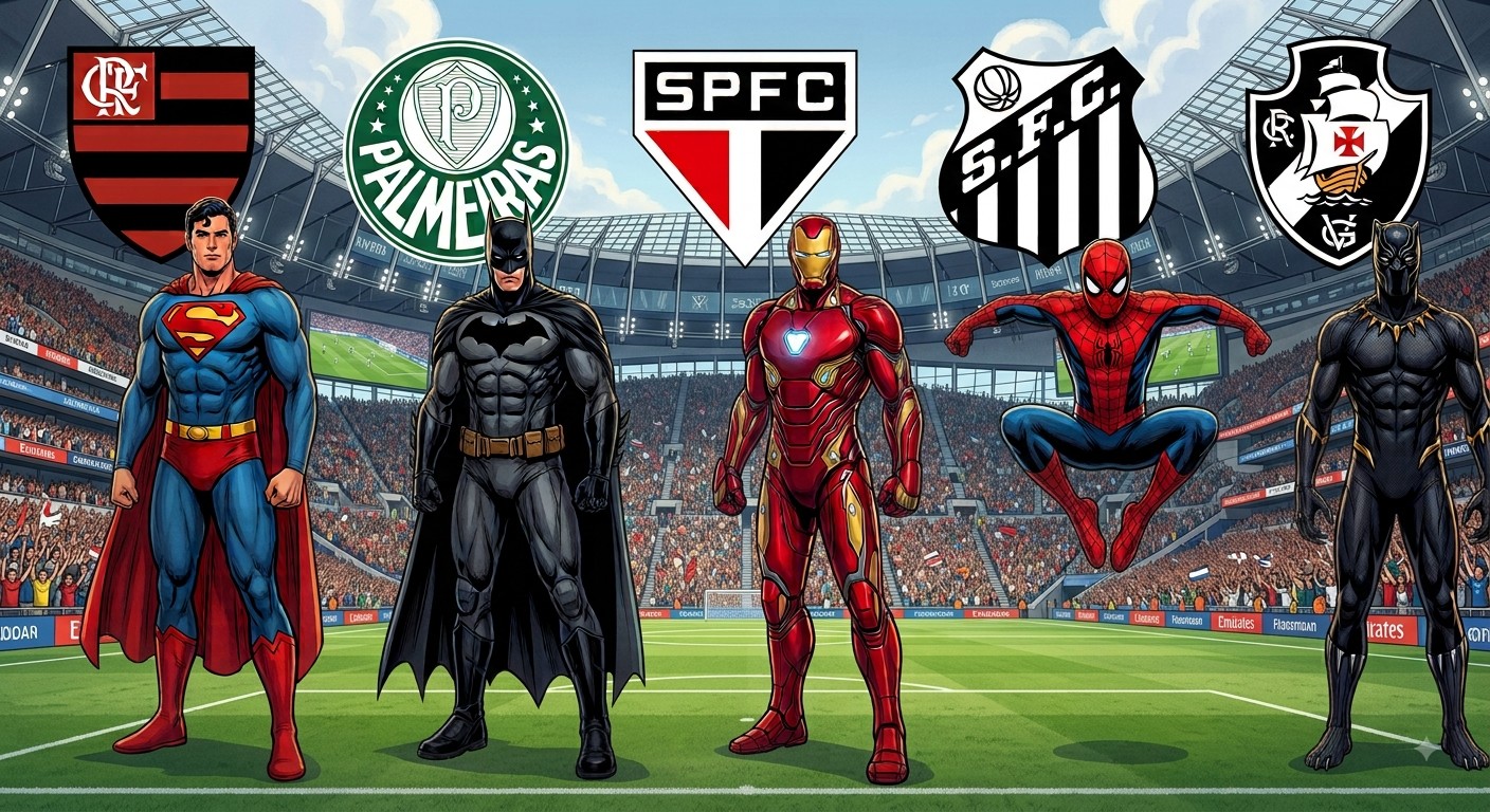 Superman com elementos visuais do Flamengo em arte de inteligência artificial