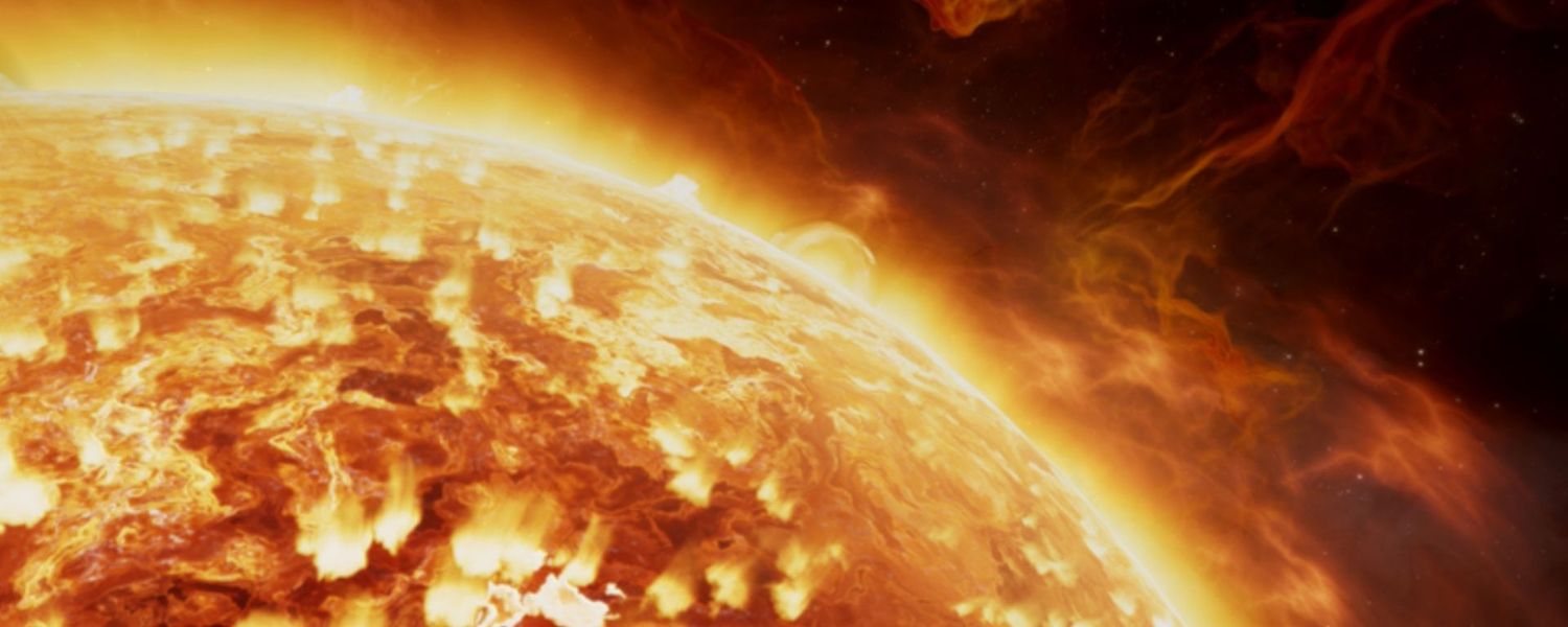 Pontos brilhantes de erupção solar na superfície do Sol