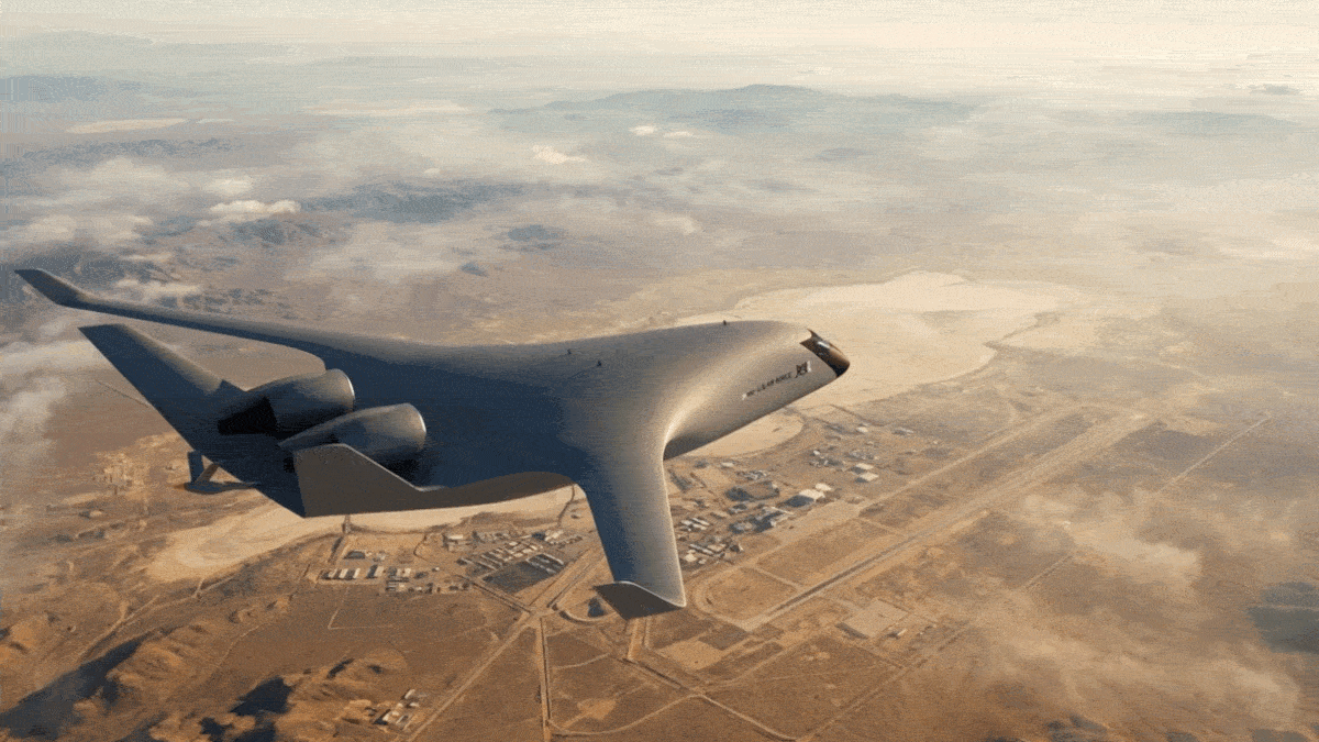 Projeto do avião Z4 da JetZero com fuselagem integrada às asas