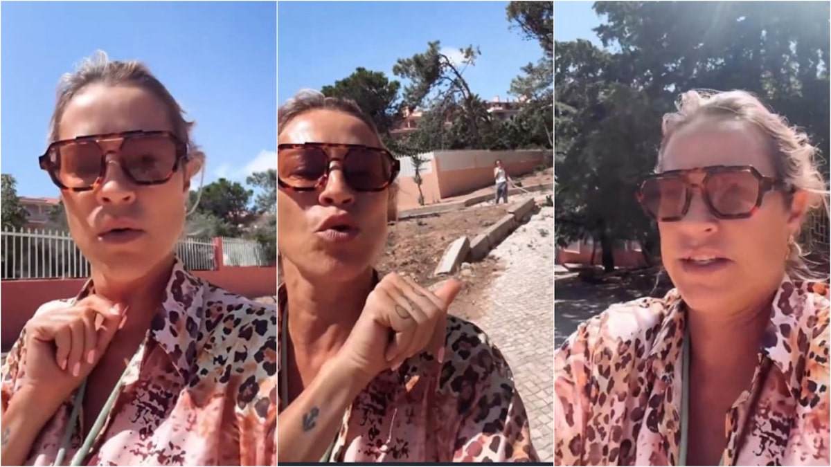Luana Piovani durante discussão com vizinha em Portugal