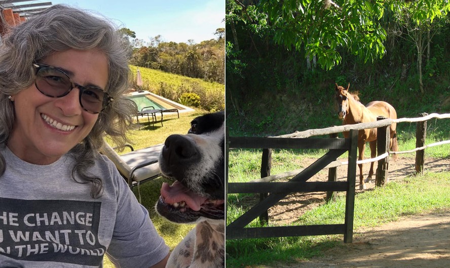 Lúcia Veríssimo na Fazenda Independência, em Minas Gerais