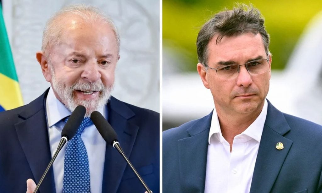 Luiz Inácio Lula da Silva e Flávio Bolsonaro