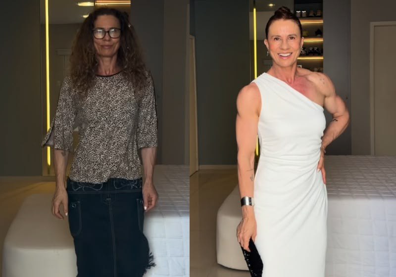 Maria Moya dança com vestido azul de costas abertas