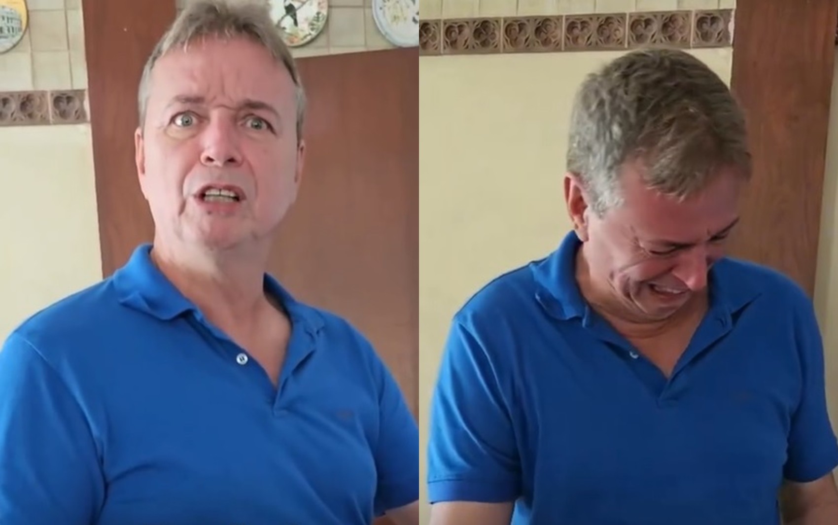 Homem se emociona ao abrir resultado positivo de gravidez