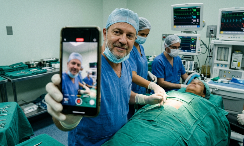 Médico em sala de cirurgia