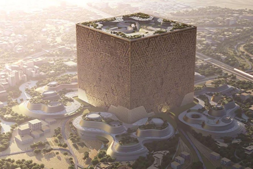 Estrutura em construção do Mukaab em Riade