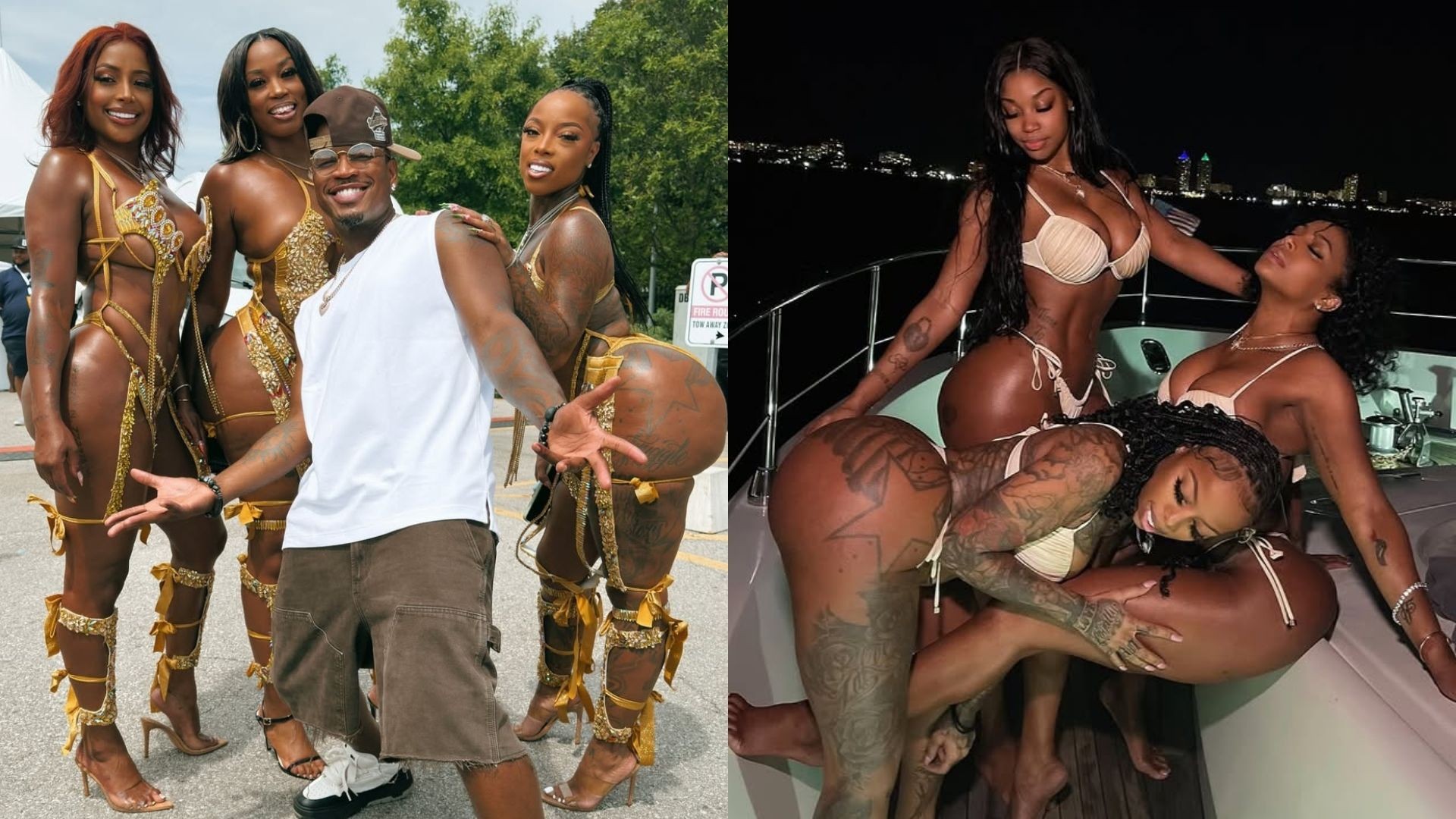 Ne-Yo com Cristina, Arielle Hill e Moneii