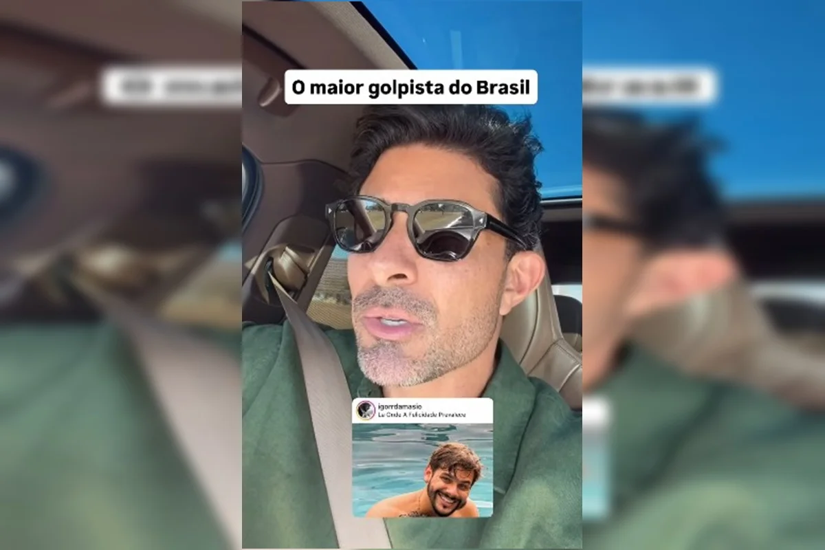 Roger Freitas durante gravação publicada nas redes sociais