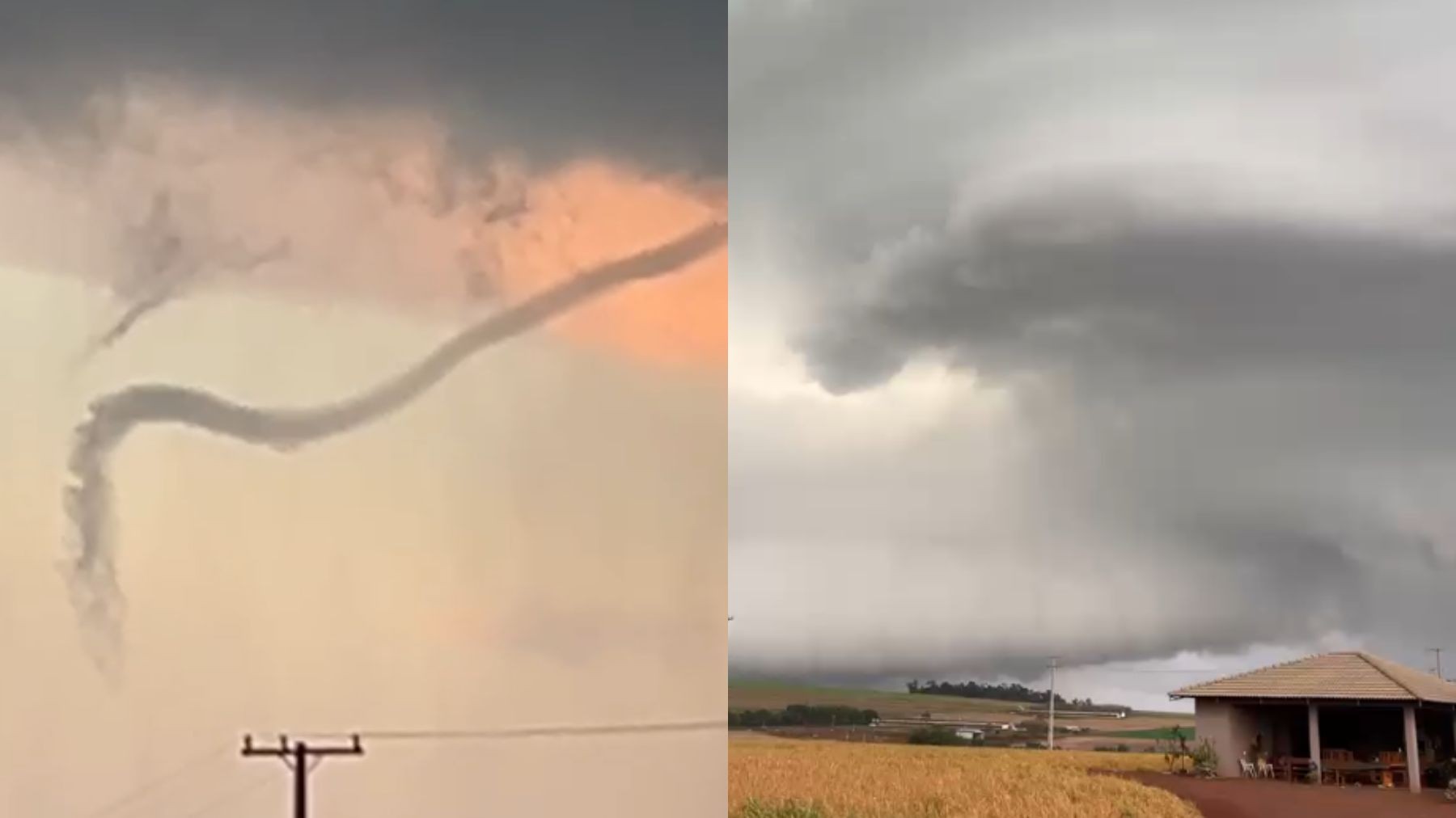 Nuvem funil se forma sob nuvens de tempestade em Nova Aurora