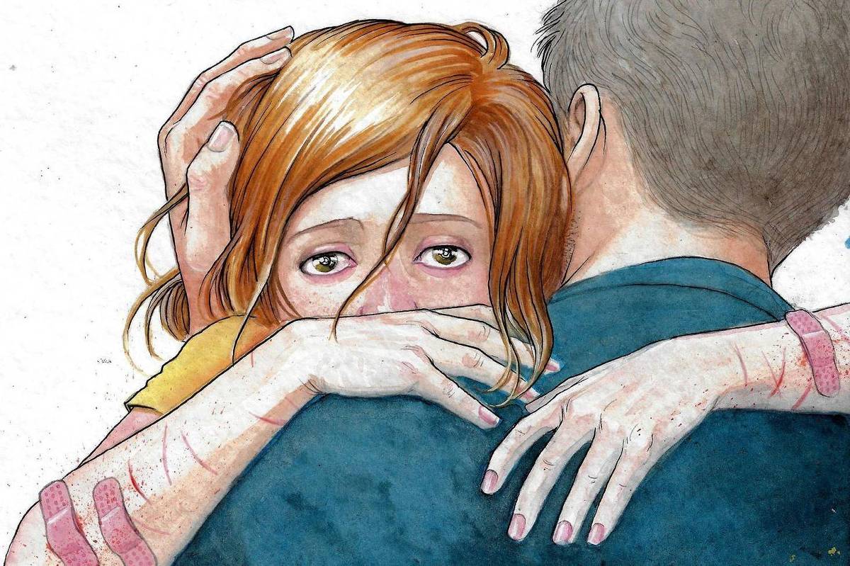 Ilustração de pai que relatou a experiência da filha em livro