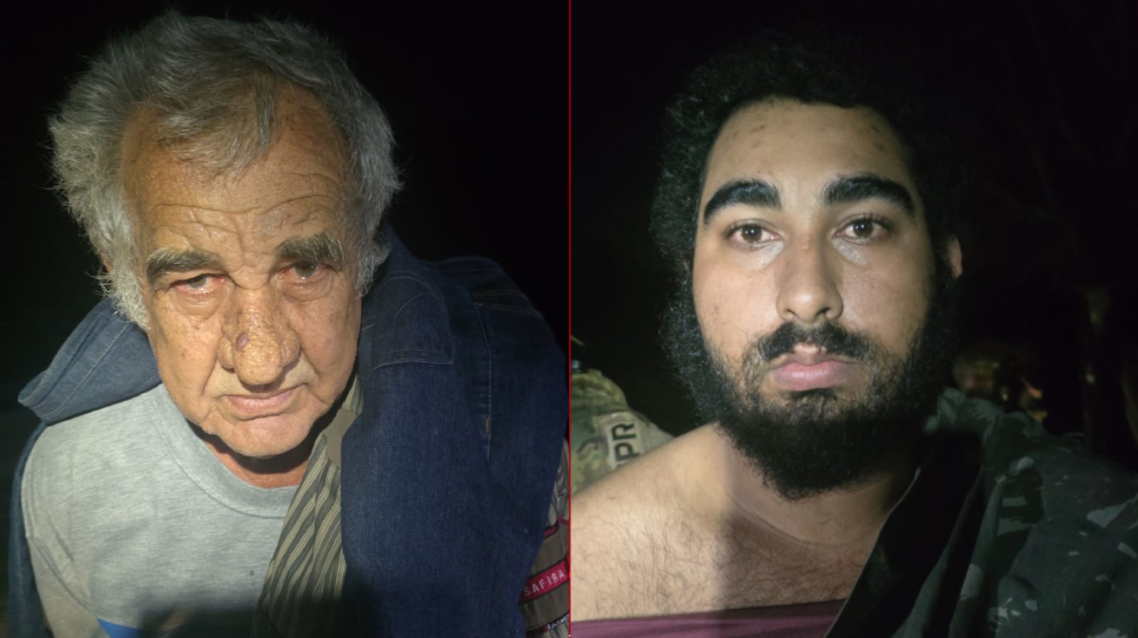 Antônio e Paulo Ricardo Buscariollo após serem localizados pela polícia