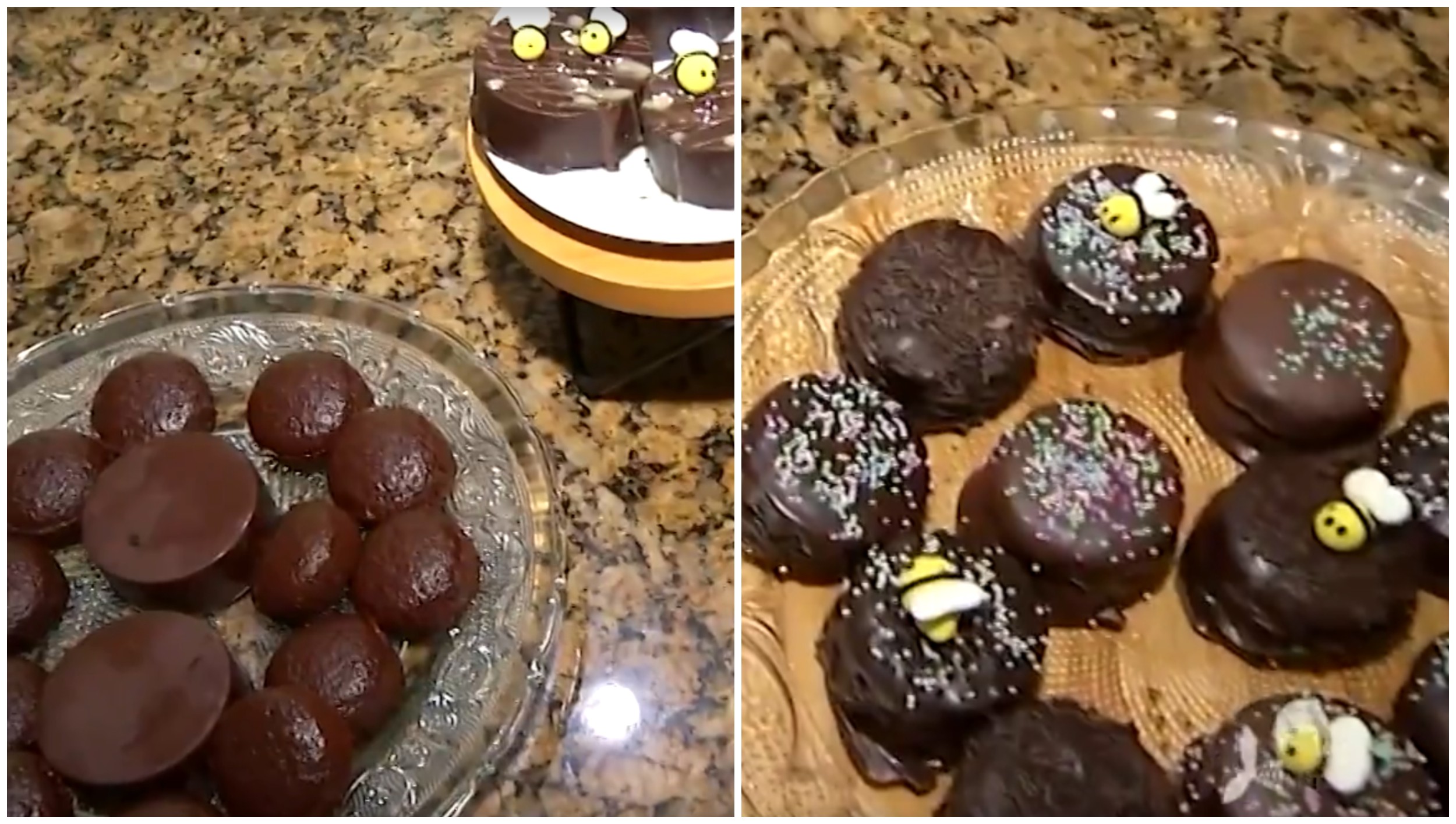 Pães de mel cobertos com chocolate