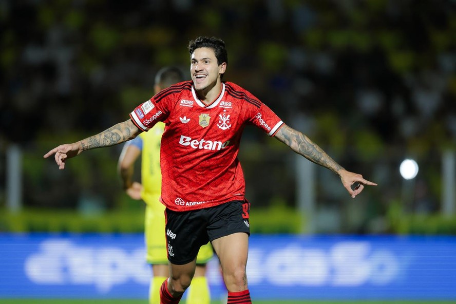 Pedro, atacante do Flamengo, durante partida
