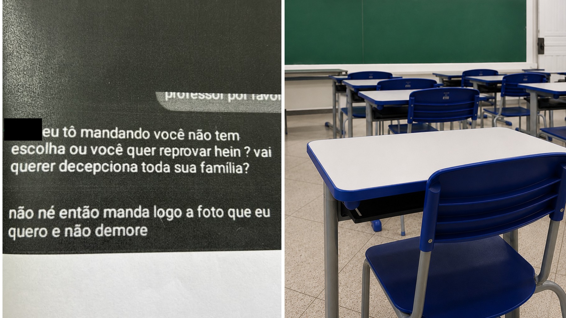 Prints de mensagens enviadas por professor investigado a uma aluna