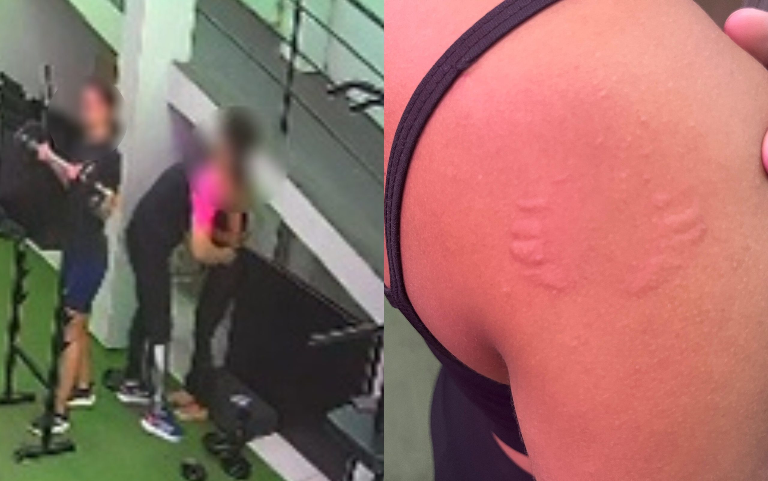 Instrutor segura professora pela cintura durante treino em academia no Recife
