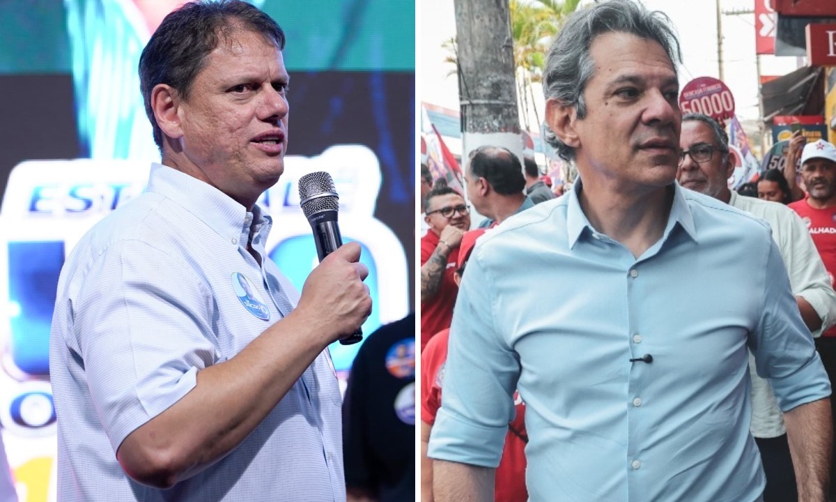 Tarcísio de Freitas e Fernando Haddad em agendas de campanha ao governo de São Paulo