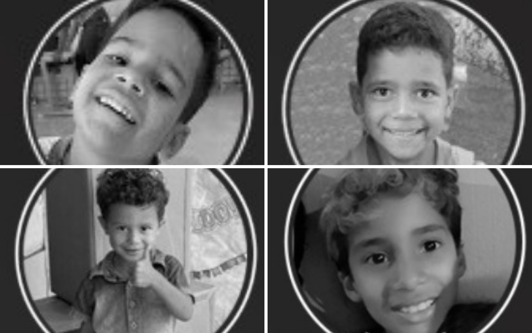 Crianças da mesma família em fotografia compartilhada nas redes sociais
