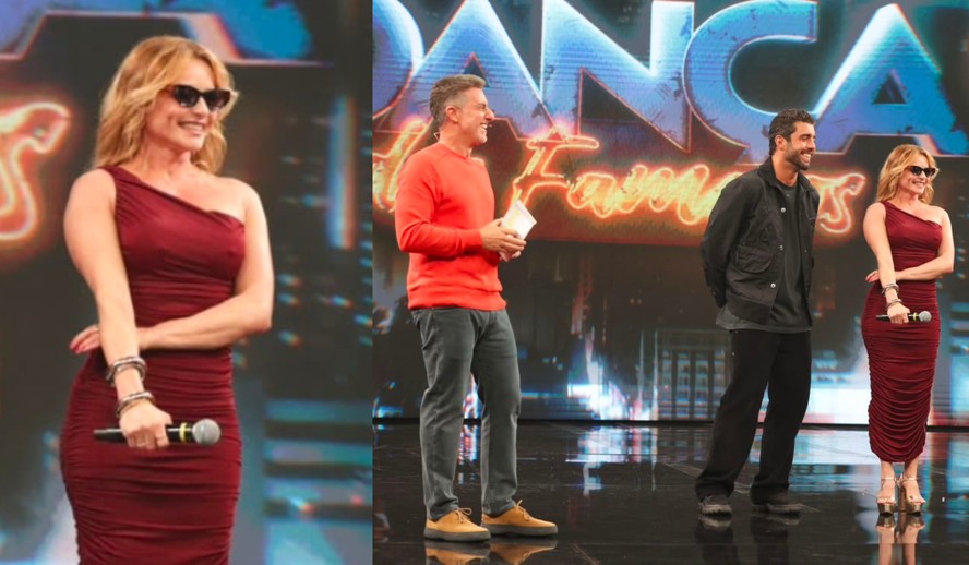 Rita Guedes usa óculos de sol no palco do Dança dos Famosos