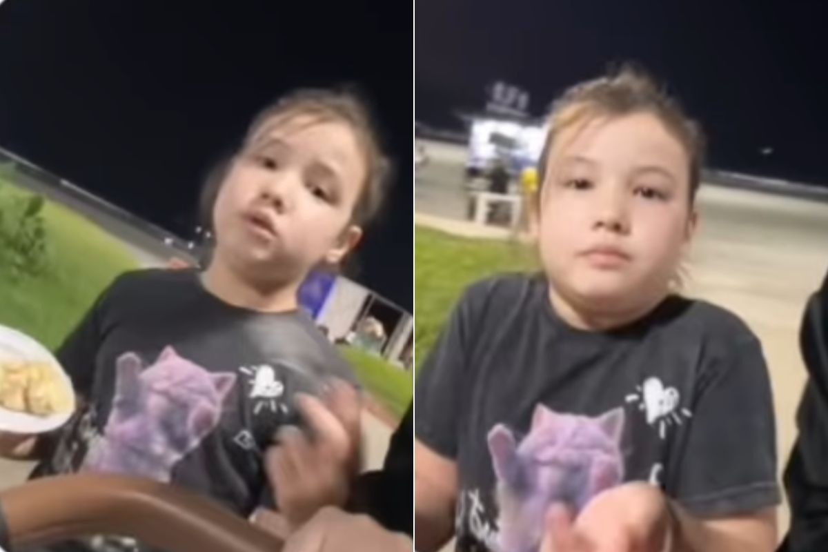Safina, menina russa de oito anos, em Santos