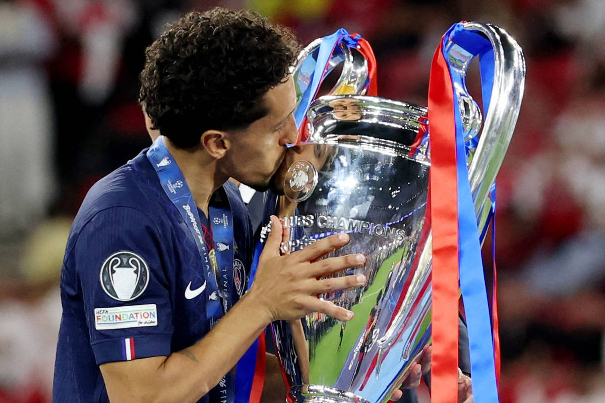 Marquinhos, jogador do PSG, durante partida de futebol