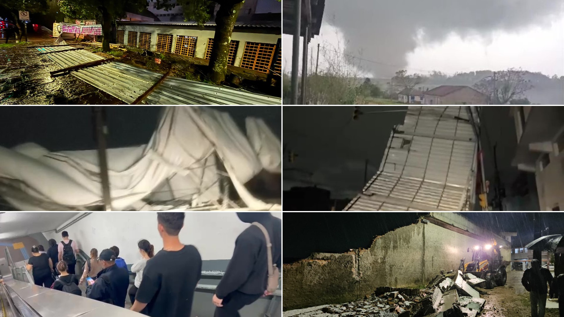 Muro do pátio de presídio derrubado pelo vento em Pelotas