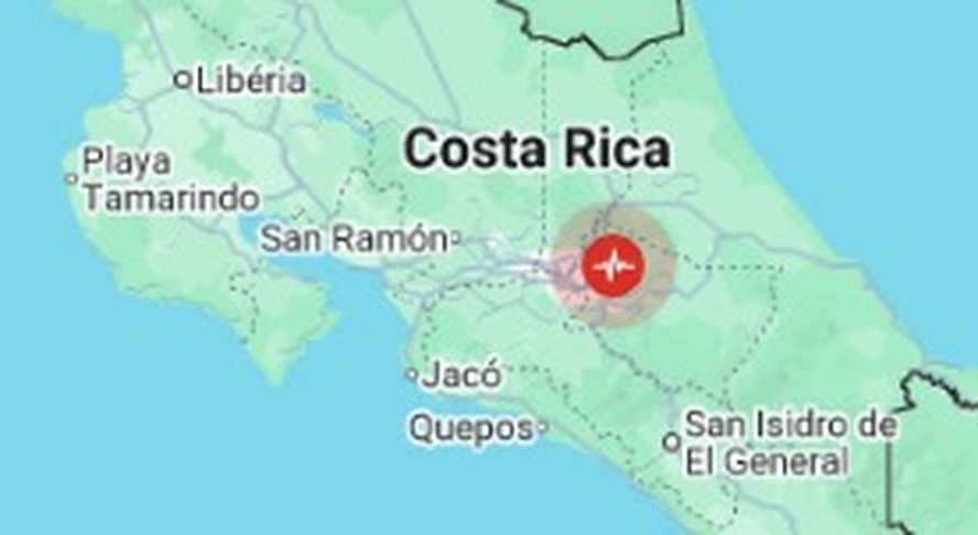 Mapa indica a região de Coronado, perto de San José, na Costa Rica