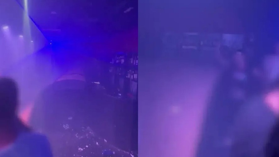 Pista de dança de boate após desabamento parcial do teto em Torremolinos