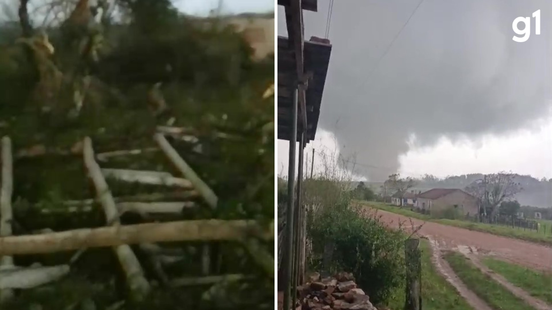 Casa destruída após tornado em Pedro Osório, no Rio Grande do Sul