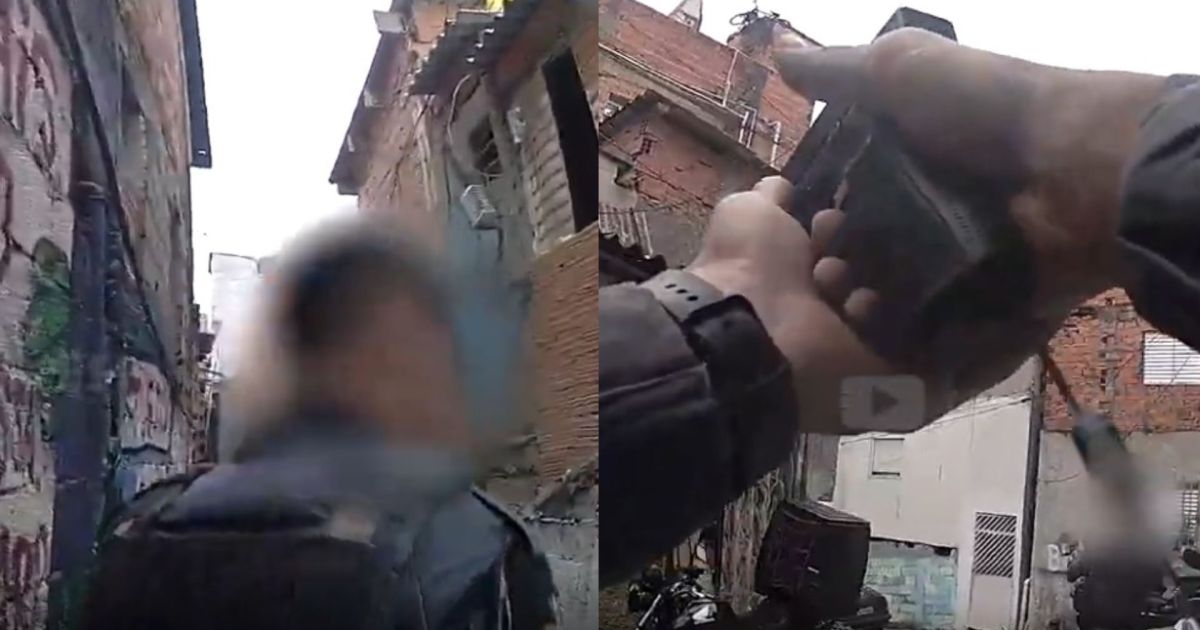 Câmera corporal usada por policial militar