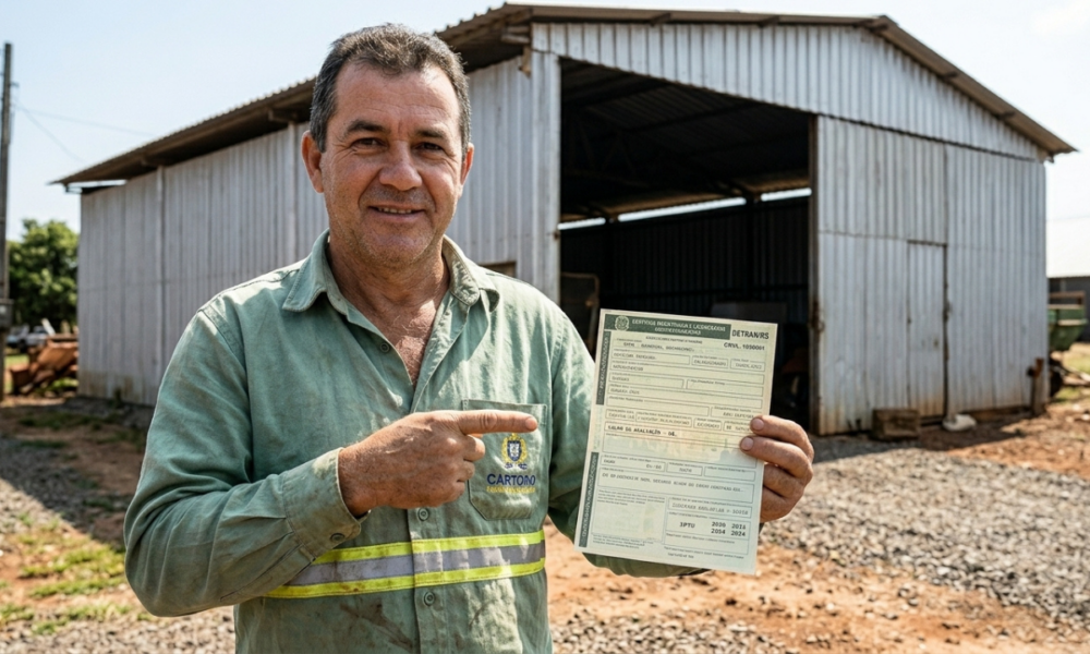 Terreno cercado com construção simples
