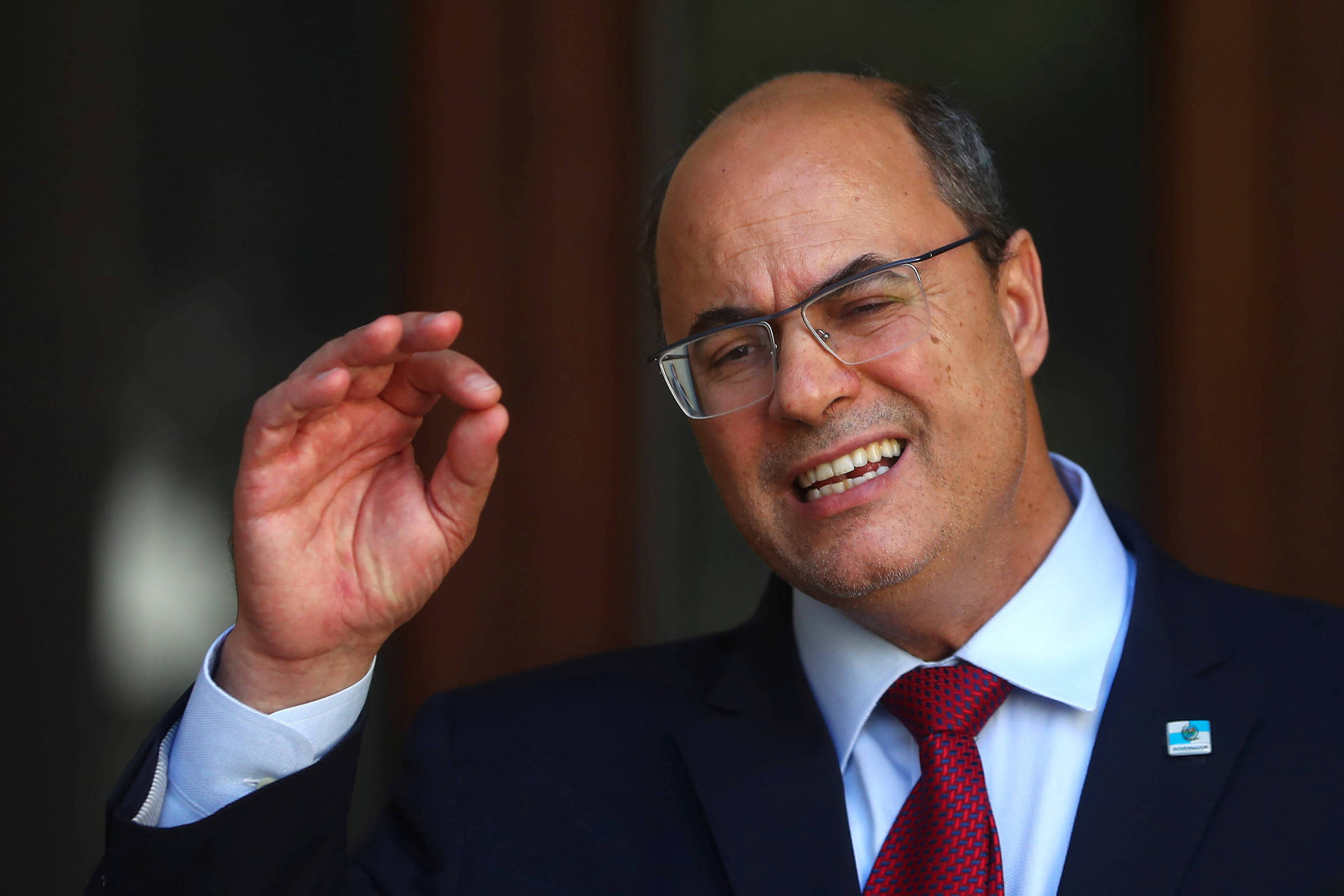 Wilson Witzel discursa no Palácio Laranjeiras