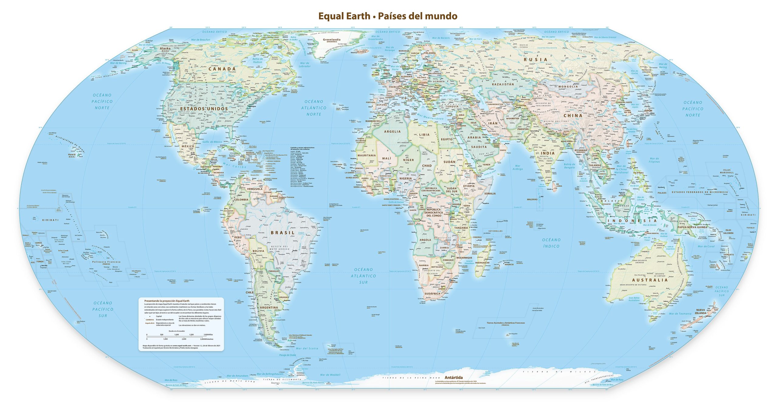 Equal Earth ONU Mapa Múndi