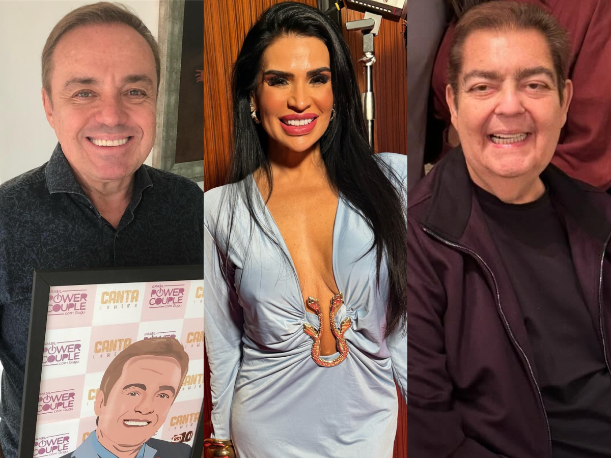 Gugu Liberato, Solange Gomes, Fausto Silva, Faustão