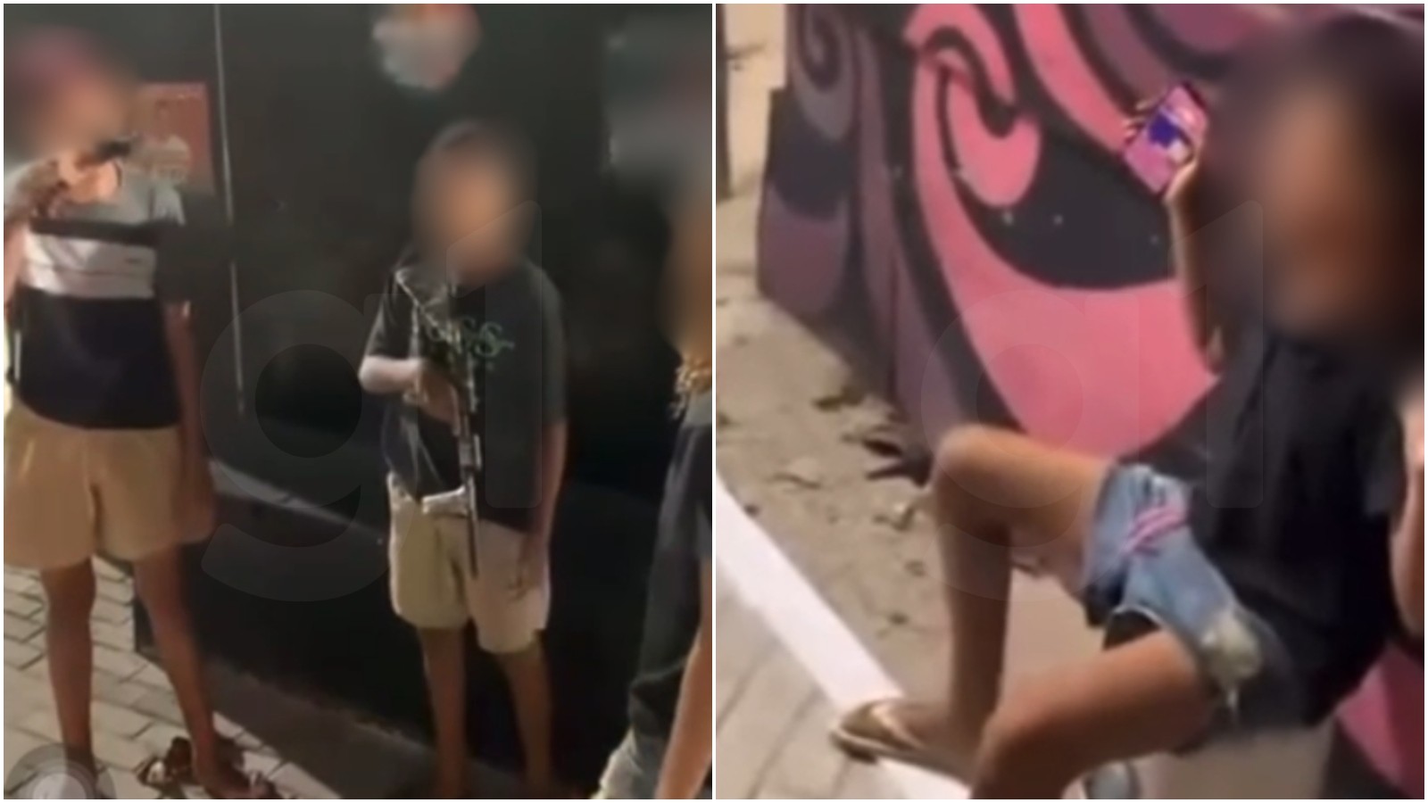 Adolescentes durante gravação de conteúdo para redes sociais em Fortaleza