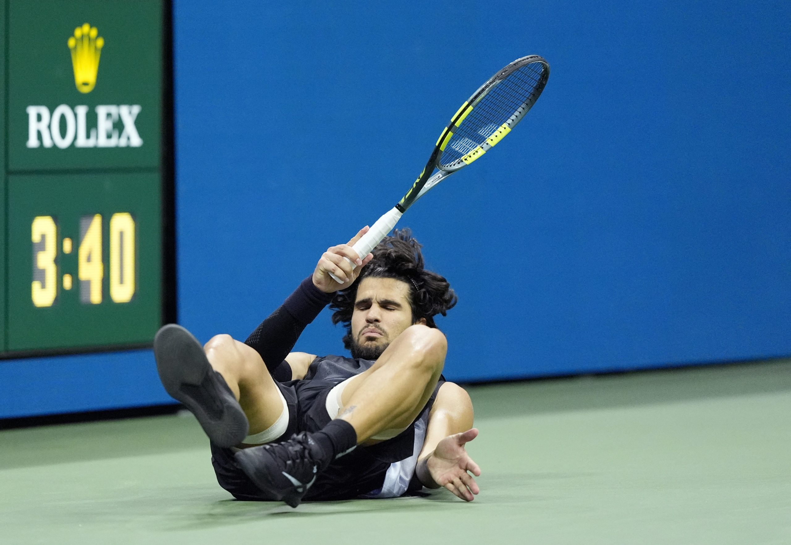 Carlos Alcaraz durante partida contra Ben Shelton no US Open