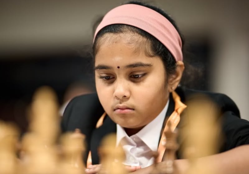Bodhana Sivanandan em competição de xadrez