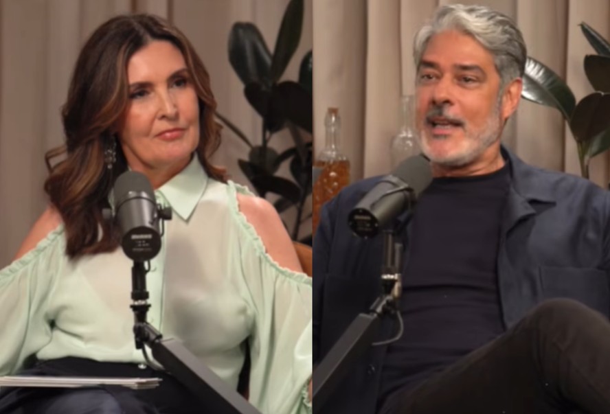 William Bonner e Fátima Bernardes durante entrevista no podcast Cá Entre Nós